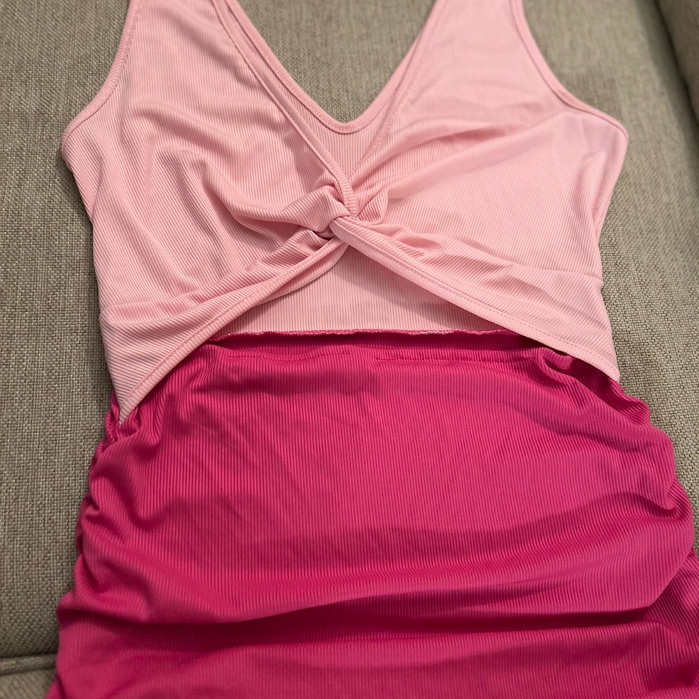 SHEIN Pink Knotted Dress